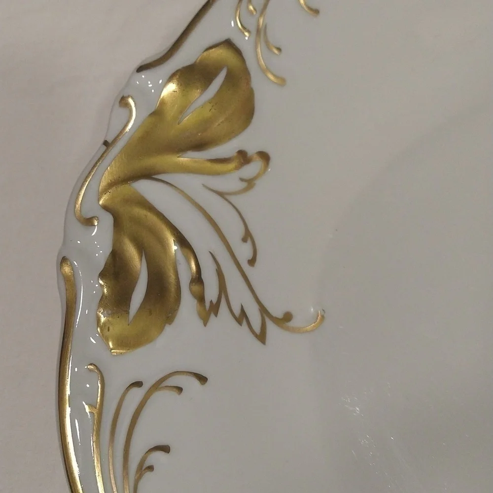 Wawel ambassador white porcelain hand painted gold trim vintage platter